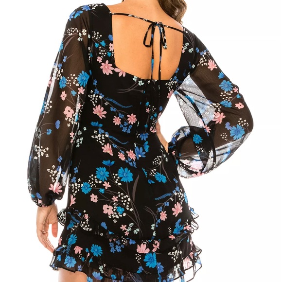 B DARLIN black floral dress - Picture 2 of 3